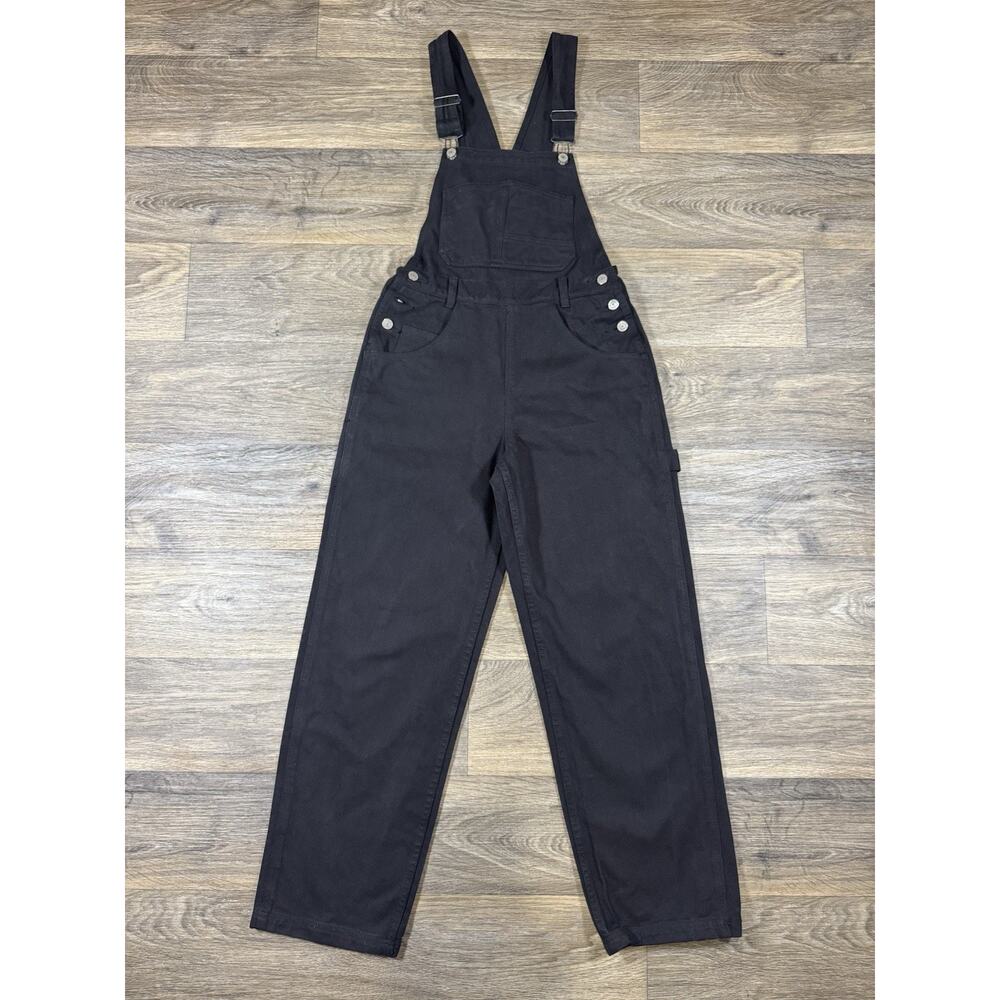 J Galt Jean Black Overall Size Small 100% Cotton Pockets